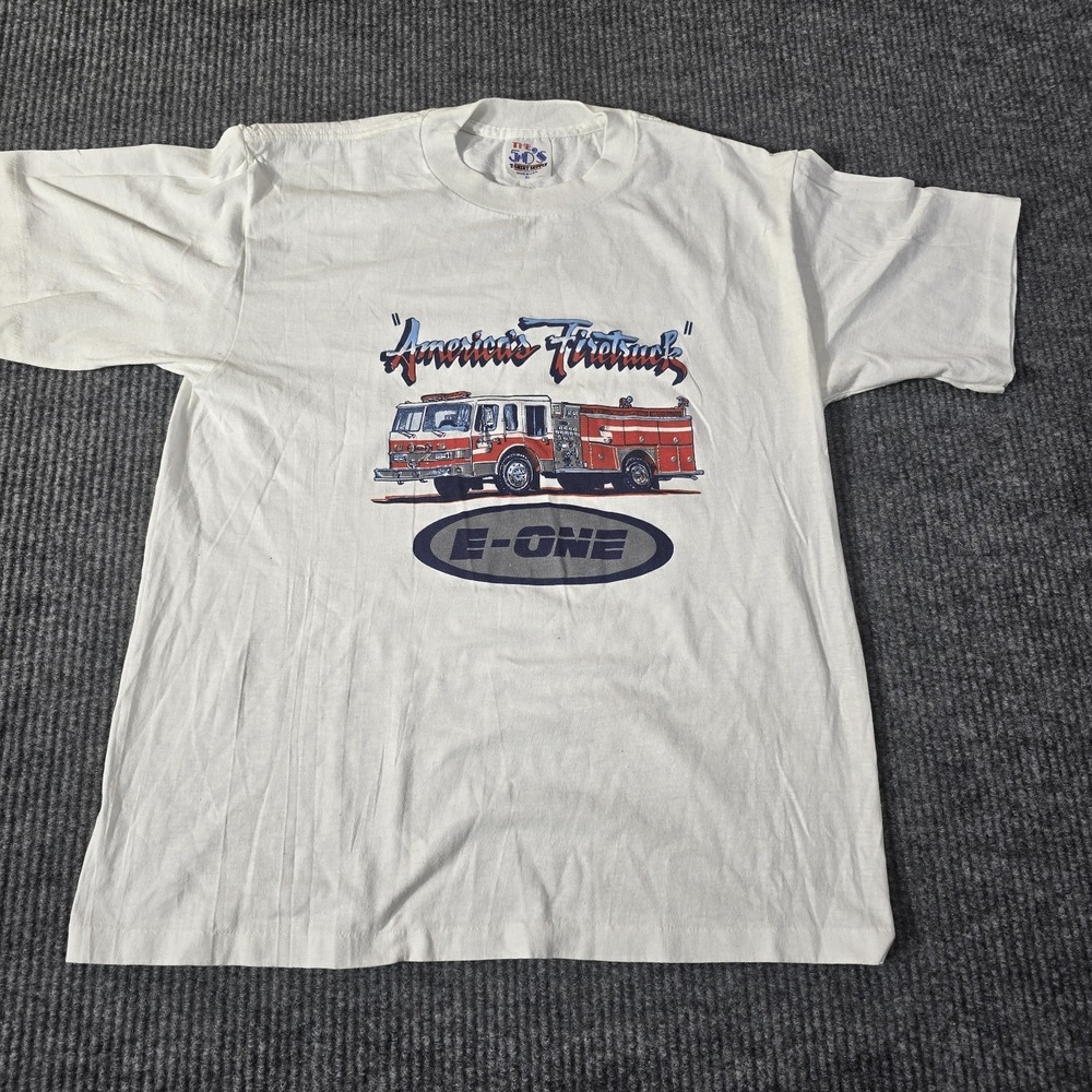 The 50'S T-Shirt Supply Vintage E-One America's Firetruck T-Shirt XL USA